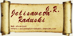 Jelisaveta Raduški vizit kartica